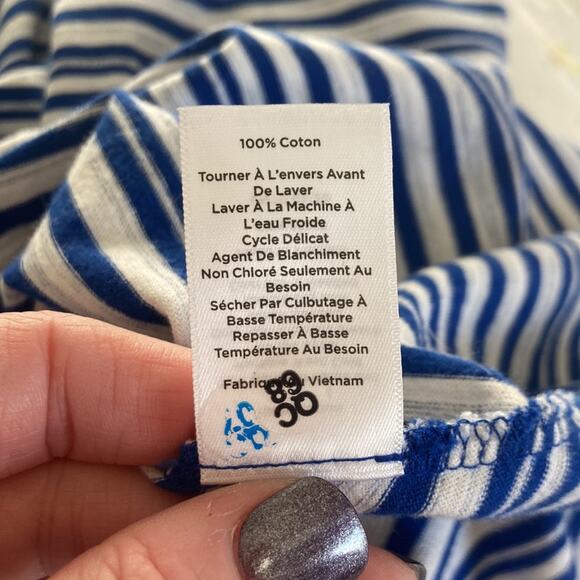 Talbots Blue & White Striped Knit Pullover Dress, Size LP - Picture 8 of 8